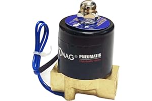 AOMAG 3/8" Electric Solenoid Valve 12V DC, VITON Gasket, Air, Gas, Fuel Normally Closed