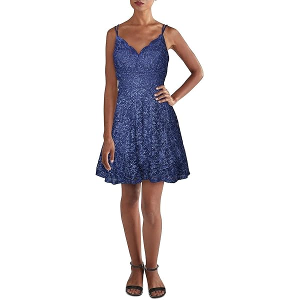sachin and babi light blue dress Sunburst Pleated Metallic A-Line Dress main image 1