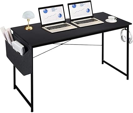 Amazon Co Jp Kingdely パソコンデスク 机 Pcデスク シンプルワークデスク 幅1cmx奥行き60cmx高さ75cm 収納袋付き フック付き アジャスター付き 組み立て簡単 収納力 耐荷重70kg テレワーク オフィスデスク ブラック ブラック1cm 文房具 オフィス用品