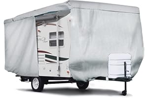 SavvyCraft ShieldAll Ultimate Travel Trailer Camper Cover, Heavy Duty RV Trailer Cover w/Access Panels fits 14 15 16 feet