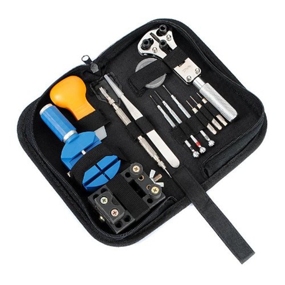 13pcs Watch Repair Tool Kit & Zip Case Battery Opener Link Remover