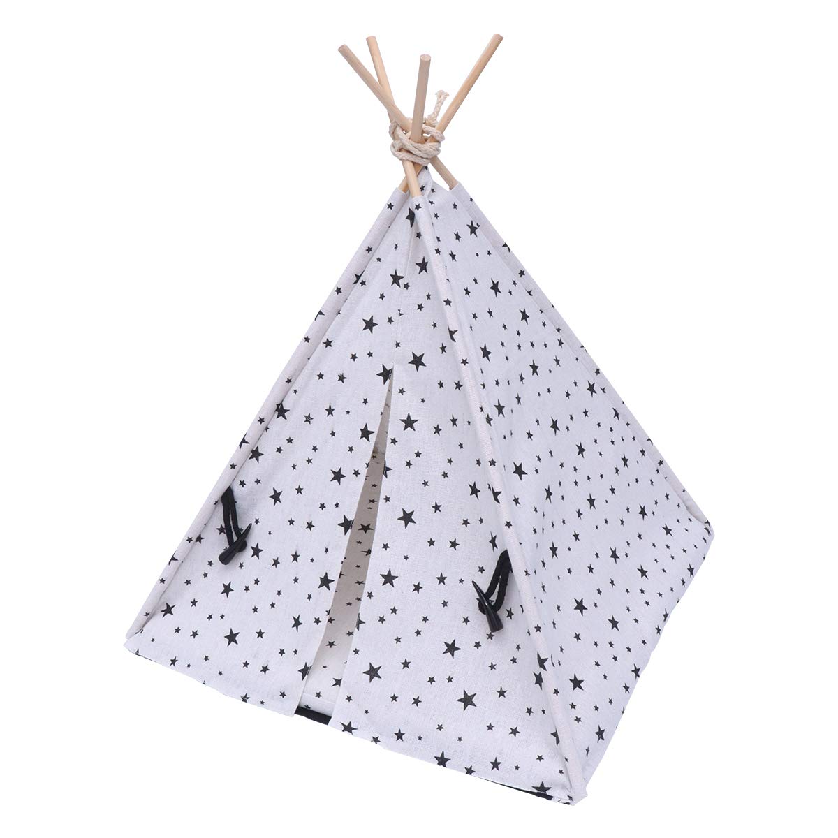 Pet Tent for Dogs Puppy Cat Bed White Canvas Dog Cute House Pet Teepee - Teepee Tent House Portable Indoor Dog House Cat Bed 16.9Inch