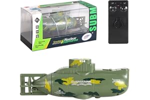 NEXTAKE Remote Control Submarine, Simulated Nuclear SUB Model Toy Surface and Dive Pigboat Water Toy RC Submarine Model (Green)