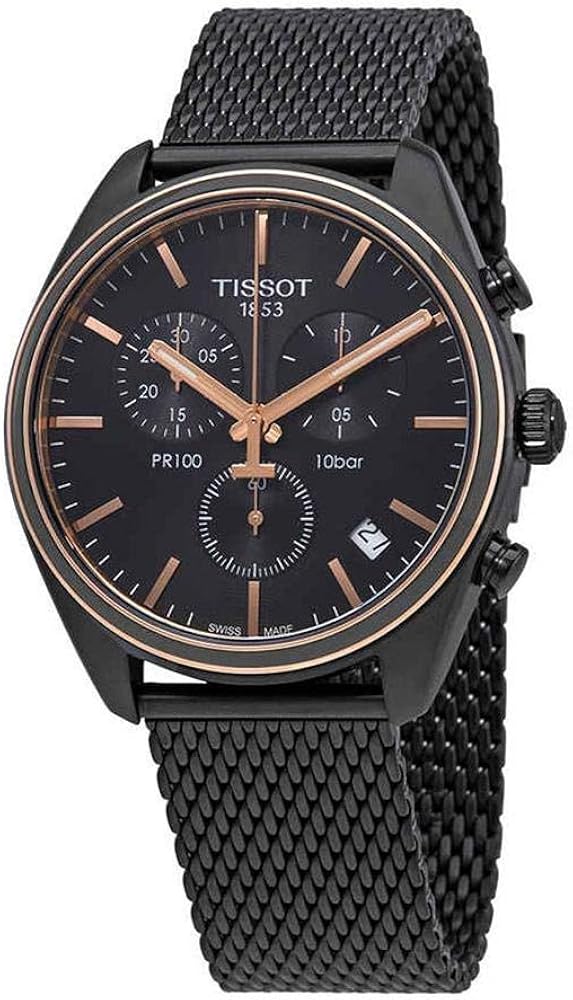 TISSOT PR 100 CHRONOGRAPH ANTHRACITE DIAL WATCH T1014172306100: Amazon.ca: Watches