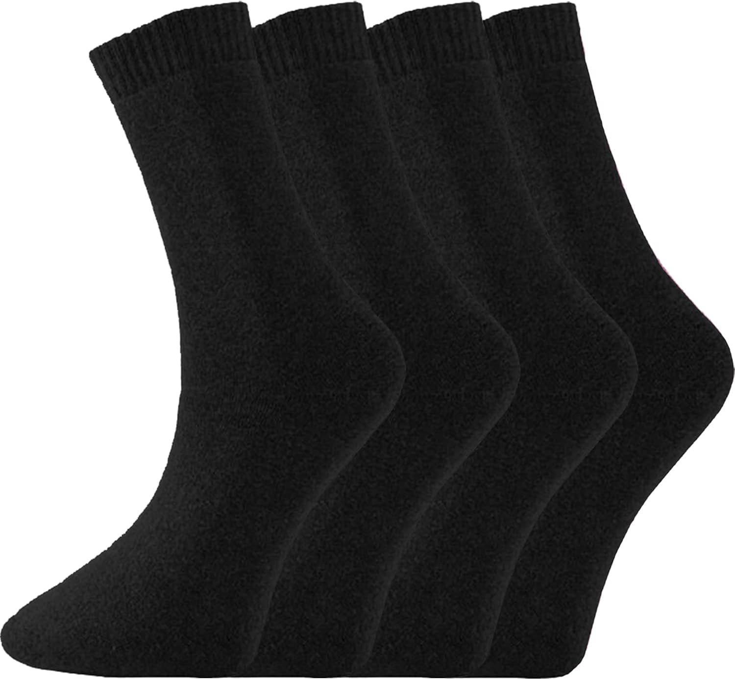 4 Pair Black Womens Amazon Towel Socks Cotton Comfortable Amazon.co