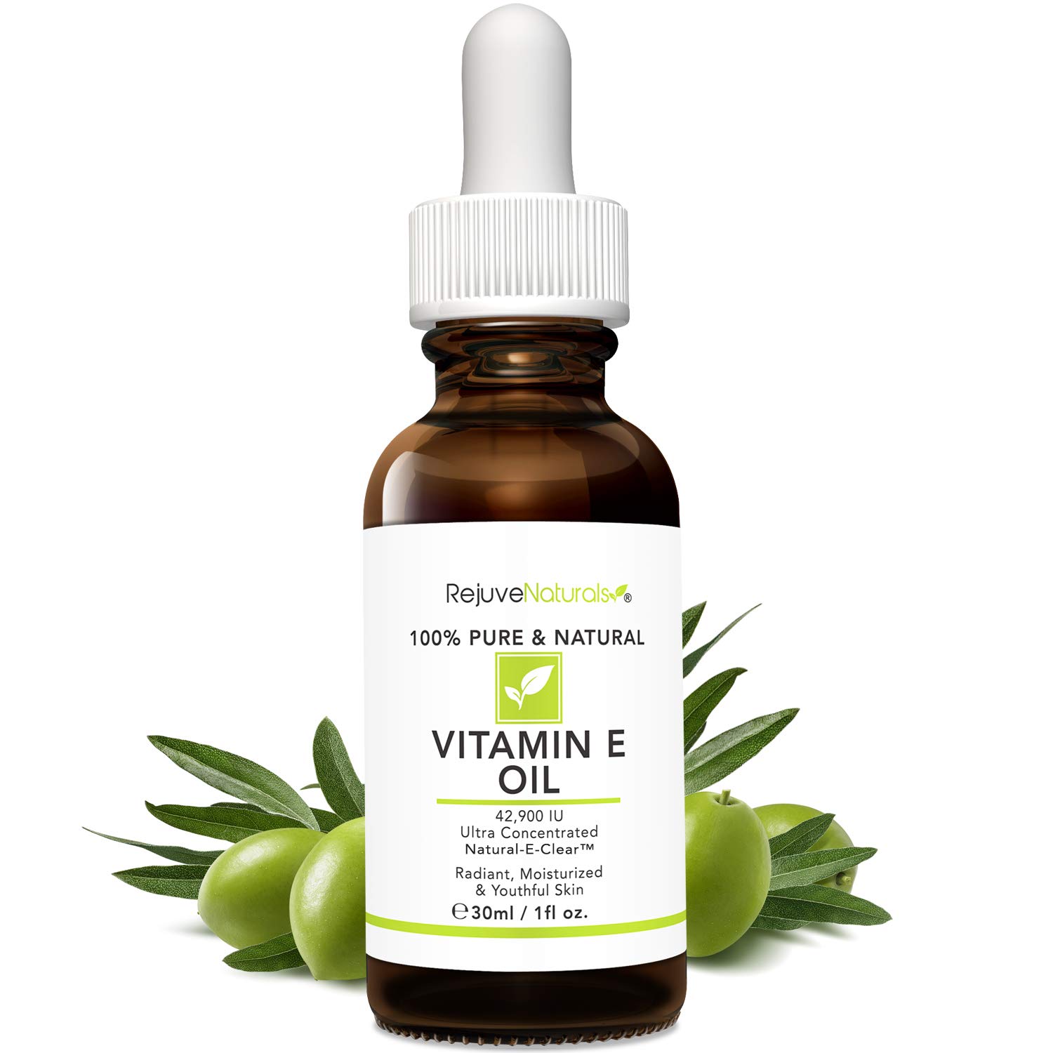 Vitamin E Oil - 100% Pure & Natural, 42,900 IU. Visibly Reduce the Look of Scars, Stretch Marks, Dark Spots & Wrinkles for Moisturized & Youthful Skin. d-alpha tocopherol (1 Fl. Oz): Beauty