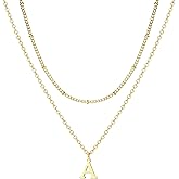Gold Initial Necklaces for Women, 14K Gold Plated Letter Necklace Tiny A-Z Pendant Choker Cute Necklace Personalized Monogram, Dainty Gold Layered Initial Necklace Jewelry for Women Birthday Gifts