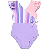 Mioglrie Toddler Baby Swimsuit Girl Bathing Suit Girl 2T 3T 4T 5T 6T Girls One Piece Swimsuits Color Block Swimwear