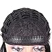 HAIR WAY Half Wigs for Black Women with Drawstring and Combs Medium Length Synthetic Straight Japanese Fiber Wig 3/4 Head for Daily Wear 16inches #1B