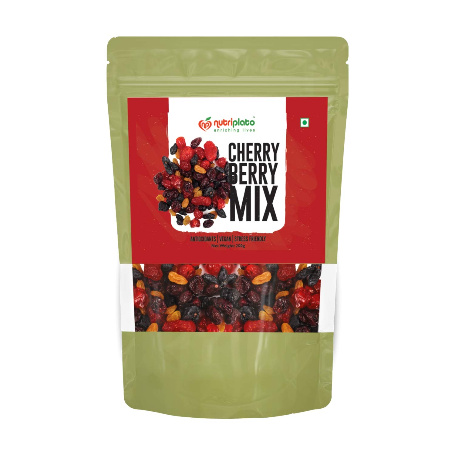 Nutriplato Dry Fruits Mix Dried Berries Mix Black Resin, Cherry