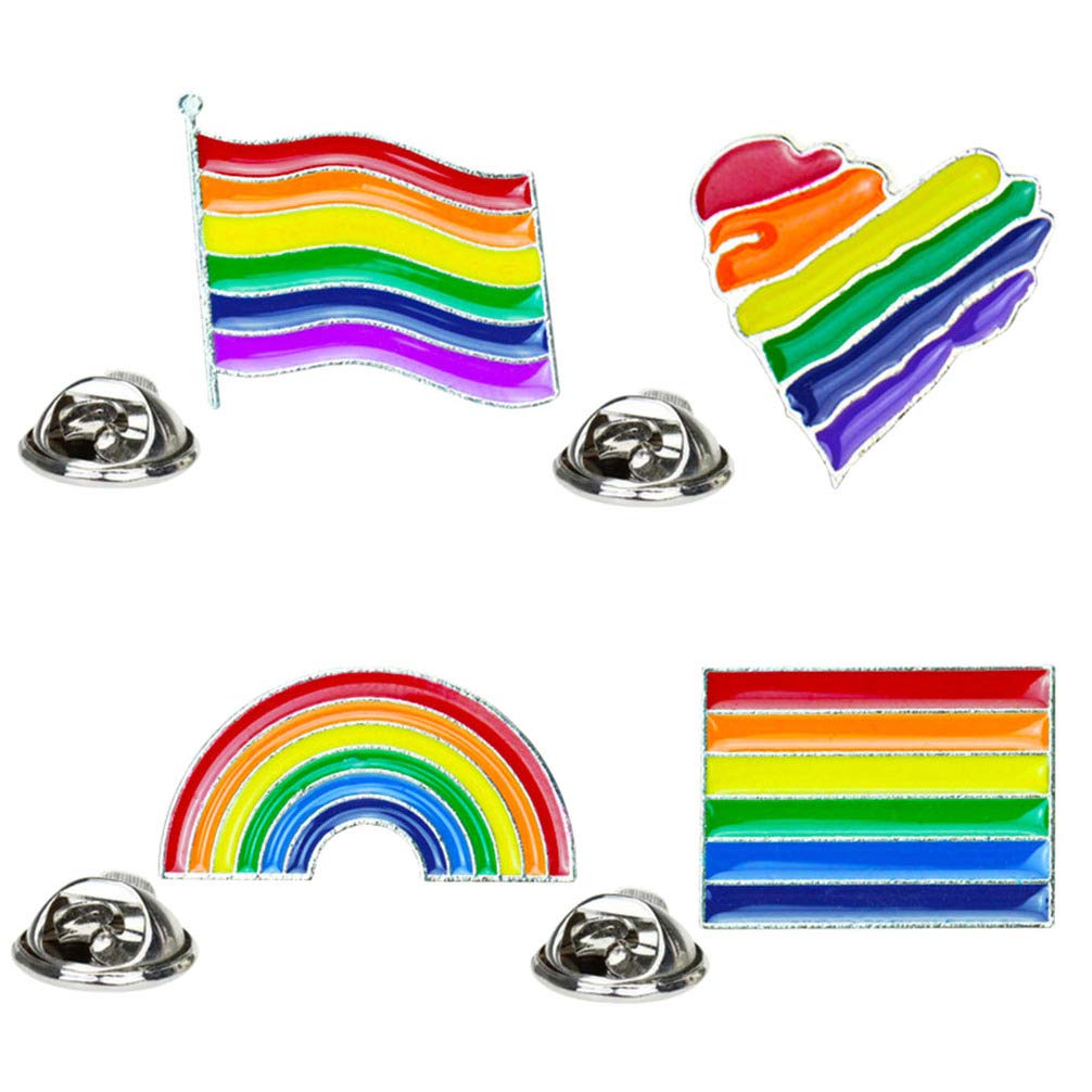 LGBTQ Gay & Lesbian Pride Parade Accessories Rainbow Brooch Pride Pin Set 8PCS/PACK