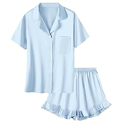 Umeyda Girls Satin Silky Collar V Neck Ruffle Short