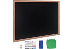 VEVOR 35"x46" Magnetic Chalk Board, Hanging Message Signs with Chalks & Eraser, Vintage Wooden Chalkboard Sign, Rustic Brown 