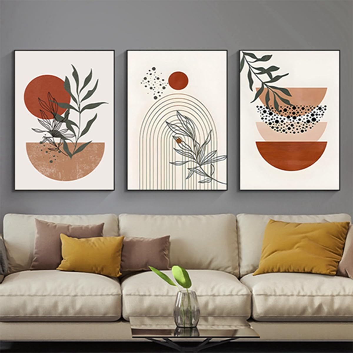 Bohemian Poster Set: Aesthetic Plant Pictures, Modern Abstract Art, Boho Decorative, Without Frame (3 Pieces, 9.60 x 90 cm) — image 1