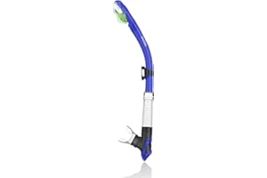 WACOOL Dry Top Snorkel Tube Comfortable Mouthpiece One-Way Purge Valve for Pool Open Water Scuba Lap Swimming Swimmer Training Diving Snorkeling