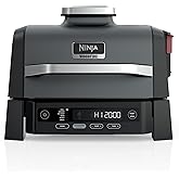 Ninja Woodfire Outdoor Grill & Smoker, 6-in-1 Functionality, Grill, Smoke, Bake, Roast, Air Fry, Broil, Authentic Woodfire Flavors, Electric Heat, OG321
