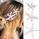 Fashey Starfish Hair Clip Mermaid Hair Clips Seashell Clips Hair Accessories for Women