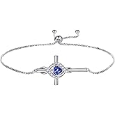 ONEFINITY Cross Bracelet for Women 925 Sterling Silver Cross Birthstone Pendant Bracelet Infinity Cross Religious Jewelry Gifts for Women
