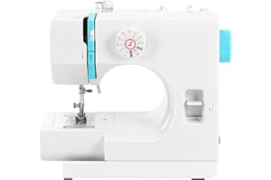 Mini Sewing Machine with 12 Stitch Patterns, Foot Pedal and Button Control, Two Speed Settings by Button, Built-in LED Light,