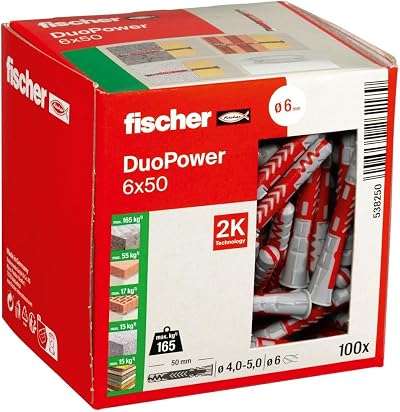 Fischer DuoPower 6 x 50 Universal Plug 100 pcs intelligent 2-Component