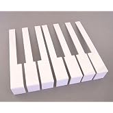 German White Piano Keytops, Full Set of Piano Keytops with Fronts for Replacement