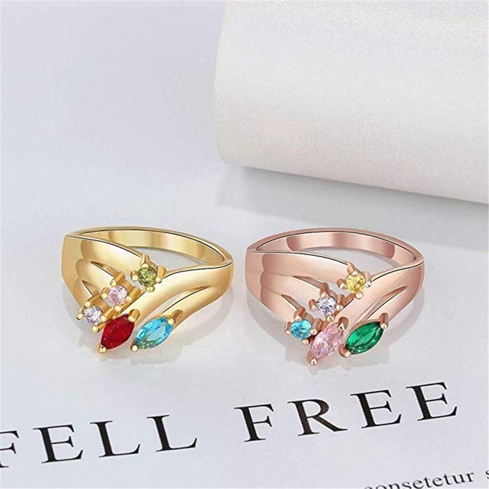 Family Jewelry Engrave 5 Names Rings 