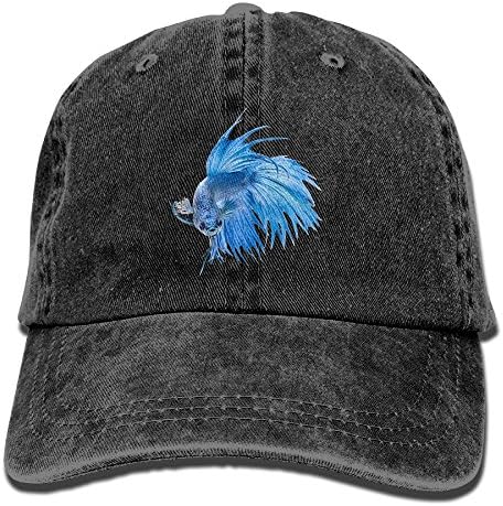Boys Girl's Sunbonnet,Blue Betta Fish Denim Fabric Hat For Boy Women Unisex