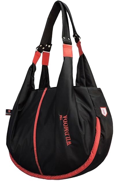 WILD MODA Moon Womens Shoulder Bag(Black and Red)