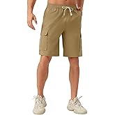SIX ISLANDS Men's Cargo Shorts, 6-Pocket, Elastic Waist Adjustable Drawstring, Lightweight Relaxed Fit Casual