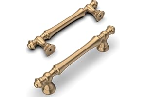 Amerdeco 10 Pack Champagne Bronze Cabinet Pulls 3.75 Inch(96mm) Hole Center Cabinet Hardware Kitchen Cabinet Handles for Bathroom Drawer Pulls Dresser Pulls ZH0014...