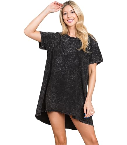 loose fitting t shirt dress FORYERI Women's Vintage Mineral Wash Oversized Graphic T-Shirt – Western Boho Fit High Low Hem Tunic Top (US, Alpha, 0X, Regular, Regular, S/M, BLACK1) at Amazon Women's Clothing store Color:160 Balsamic Roper Romp Caftan day comfort final sale 70%