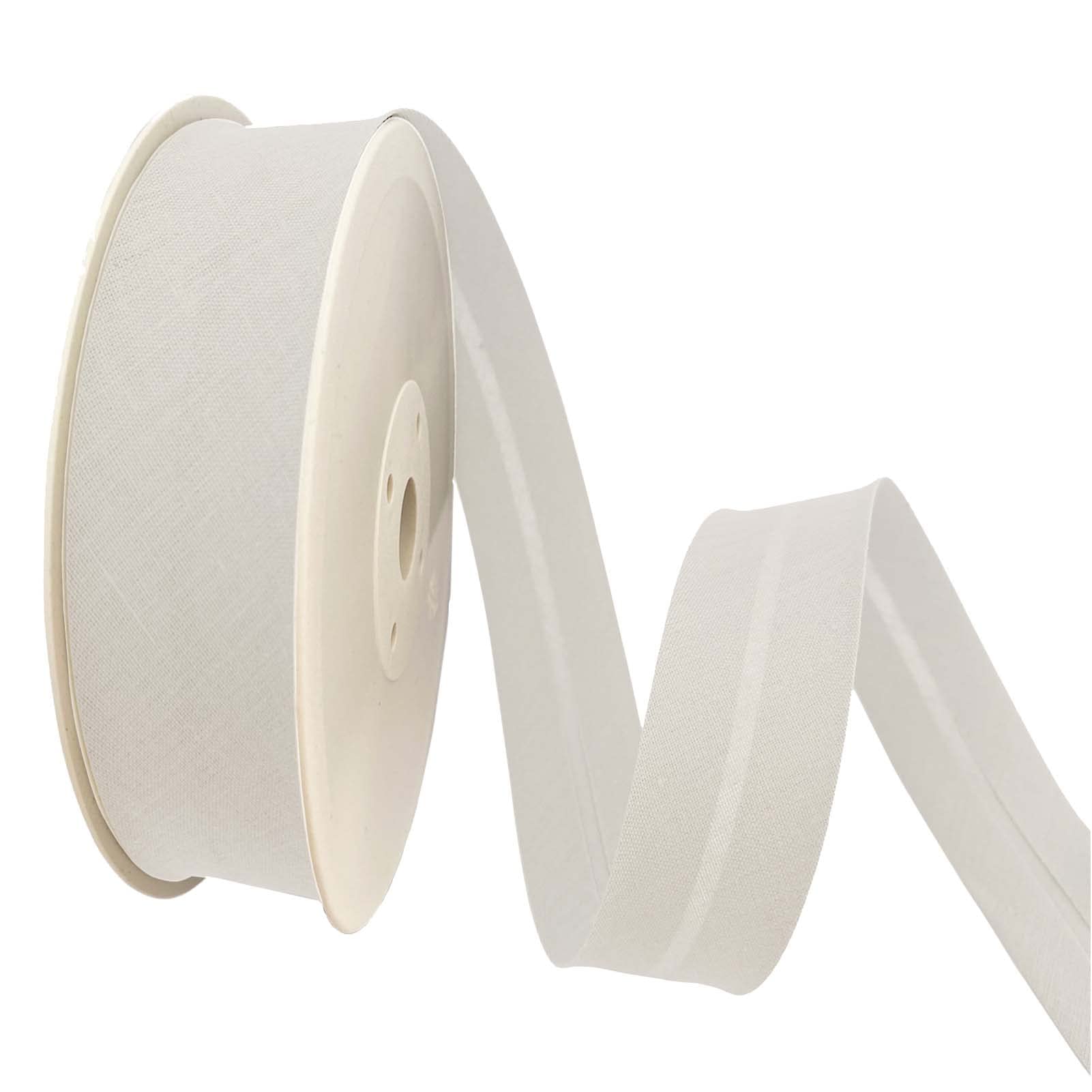 TEXTEX = 40mm Wide Bias Binding Tape. 50% Cotton and 50% Polyester. 10m Piece - (Off-White) — image 1