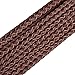 PH PandaHall 5.5 Yard 3mm Round Folded Bolo PU Braided Leather Cord Bolo Tie for Necklace Bracelet Jewelry Making Brown