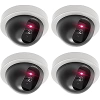 REGALWOVEN Fake Security Camera Dummy Dome CCTV With Blinking Red LED Light For Home Outdoor Indoor White - View #14