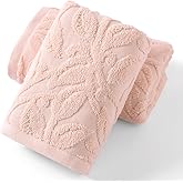 YiLUOMO Pink Embossed Floral Pattern Hand Towel Set of 2 Super Soft Highly Absorbent 100% Cotton Valentines Day Gifts Decorative Hand Towels for Bathroom Home Everyday Use 13x 29 Inch