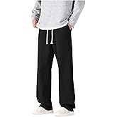 SOLY HUX Men's Baggy Sweatpants Drawstring Elastic Waist Straight Leg Workout Pants with Pockets