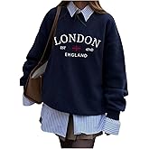 SOLY HUX Women's Crewneck Sweatshirt Letter Graphic Long Sleeve Tops Fall Preppy Clothes