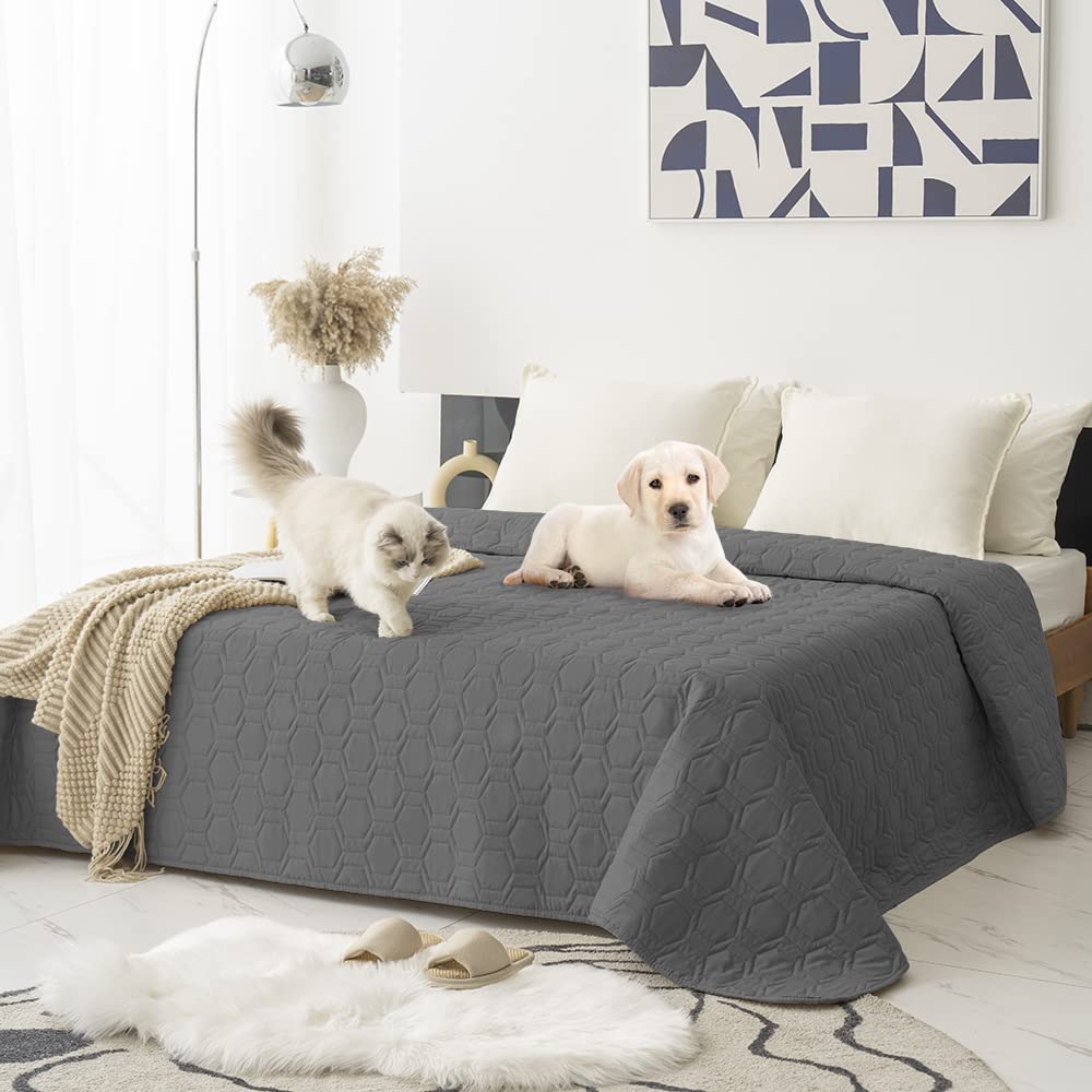 Photo 1 of Tcksstex Waterproof and Non-Slip Dog Bed Cover and Pet Blanket Sofa Pet Bed Mat ?car Incontinence Mattress Protectors Furniture Couch Cover for Most Cats Dogs, Pets?82x102-Dark Grey?