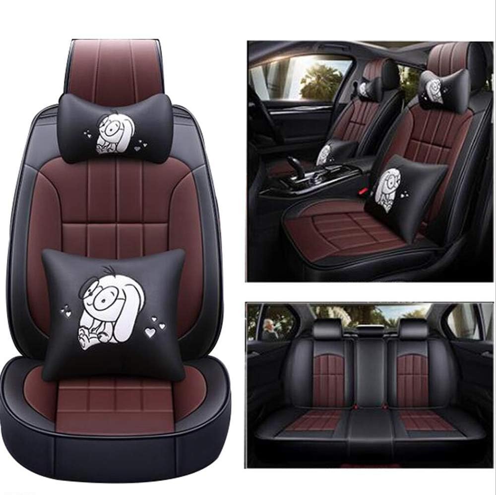 HRFHLHY XJ, XF, Car Seat Cover Compatible with Jaguar :XJ, XF, XK, XE, F PACE, I PACE, E PACE, F TYPE, 5-Piece Seat 9-Piece,Brown