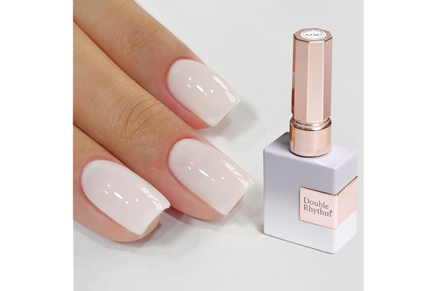 Double Rhythm 15ML Gel Nail Polish Pure Sheer Same Color Same Bottle Gel Polish Art Manicure Salon DIY at Home for Women (Milky White-A1075)