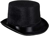 HENBRANDT Adult Black Velour Top Hat Victorian Steampunk Magician Fancy Dress view 3