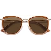SOJOS Retro Aviator Square Polarized Sunglasses For Women Men,Vintage Women's Sun Glasses Shades UV400 SJ2180