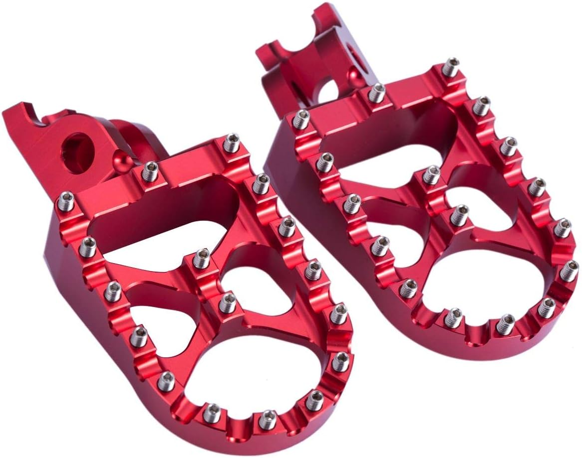 Hopider CNC Wide Foot Pegs MX for Honda CR125/250 02-07, CRF150R 07-19, CRF250R 04-19, CRF250X 04-19, CRF450R 02-19, CRF450RX 17-19, CRF450X 05-19 CRF250L/M 12-18, CRF250RALLY 17-18,Red