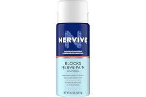 Nervive Pain Relieving Spray, Lidocaine Spray, Nervive Pain Relief, Lidocaine Topical, Foot Pain, Leg Pain, Hand Pain, Max Strength Formula, for Hard to Reach Areas, 4.5oz