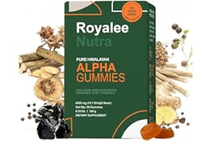 ROYALEE 10-in-1 Alpha Gummies for Men – 4000 mg Himalayan Shilajit with Tongkat Ali & Maca – 75% Fulvic Acid, Sugar-Free Vegan Energy and Vitality Support, 85+ Trace Minerals, 60 Count
