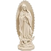 LADDERU Virgin Mary Statue, 11 Inch Handcrafted Our Lady of Guadalupe, Resin Sculpture Inspirational Catholic Figurine for Home Altar Decor or Gift