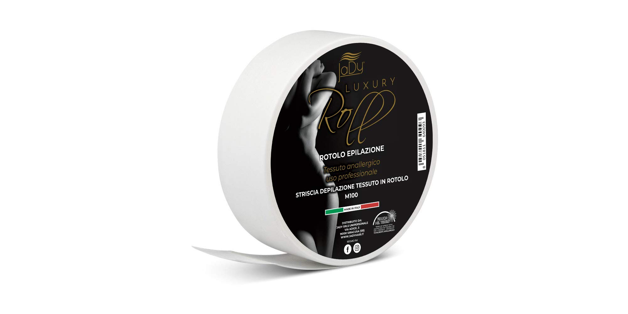 JaDy 100 MT Professional Depilatory Strips Roll, Hypoallergenic Fabric, Made in Italy
