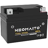 HEOMAITO YTX4L-BS ATV Battery 12V 4Ah 140 CCA AGM Lead-Acid | Maintenance-Free for Quad 4 Wheeler Kids ATV Moped Scooter Motorcycle 50cc-125cc, Replaces YT4L-BS GTX4L-BS
