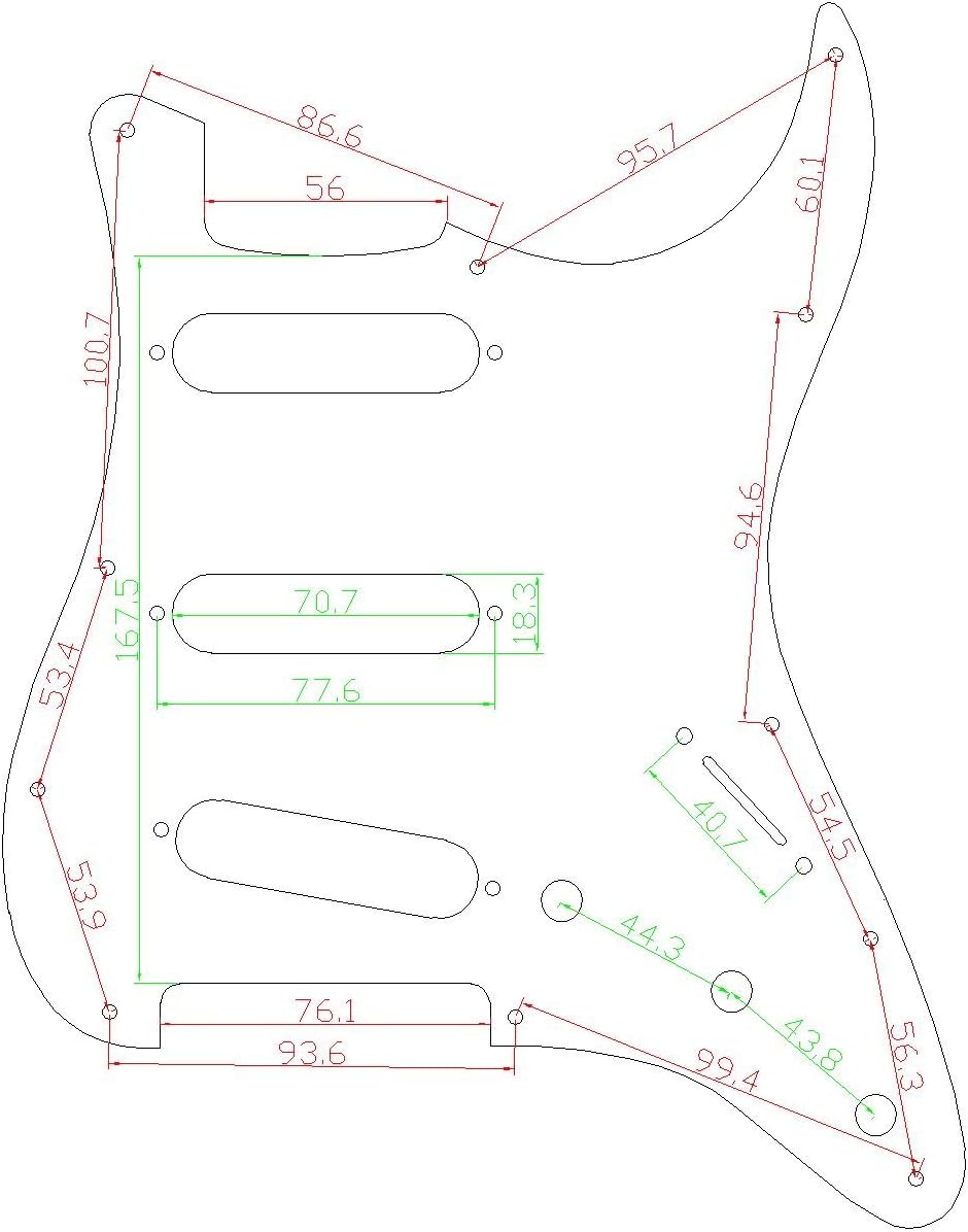 Musiclily 11 Hole SSS Strat Pickguard Scratch Plate for Fender USA/Mexican Standard Stratocaster Modern Style Electric Guitar - Image 4