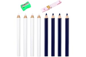 8pcs Fabric Pencils for Sewing, Water-Soluble Tailors Pencil Set with Sharpener & Soft Tape Measure 2 Colors Fabric Marking C